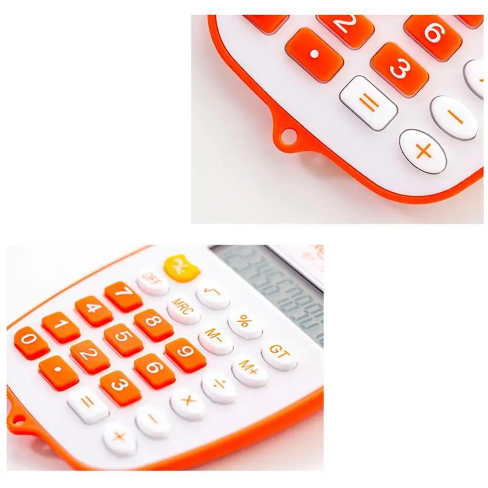 Portable Calculator Cute Cat Handheld Calculator for Students, Battery Power Electronic Calculator with 12-digit LED Display