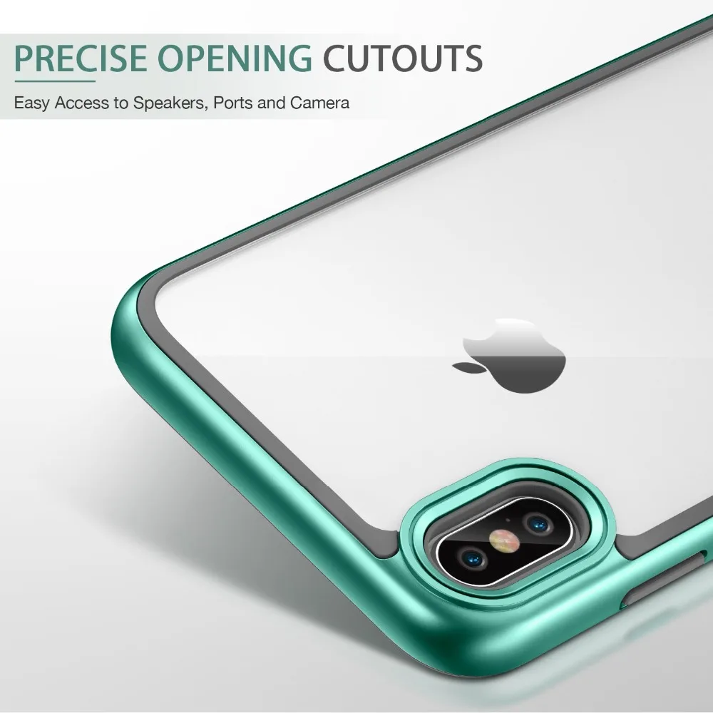 Чехол ESR для iPhone X, сверхпрочный двухслойный Твердый чехол с бамперной рамкой, Прозрачная Жесткая задняя крышка для iPhone 7, 8 Plus, Coque Fundas