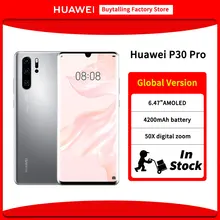 100% Original Global Version Huawei P30 Pro MobilePhone 6.47‘’ 8GB 256GB Kirin 980 Octa Core Android 10 in screen up to 50x zoom
