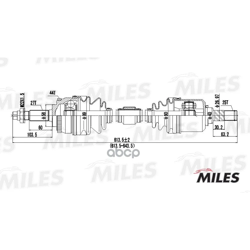 Привод В Сборе Nissan Primera P11 2.0 96-02 Лев. Abs Miles Gc01079 Miles арт. GC01079