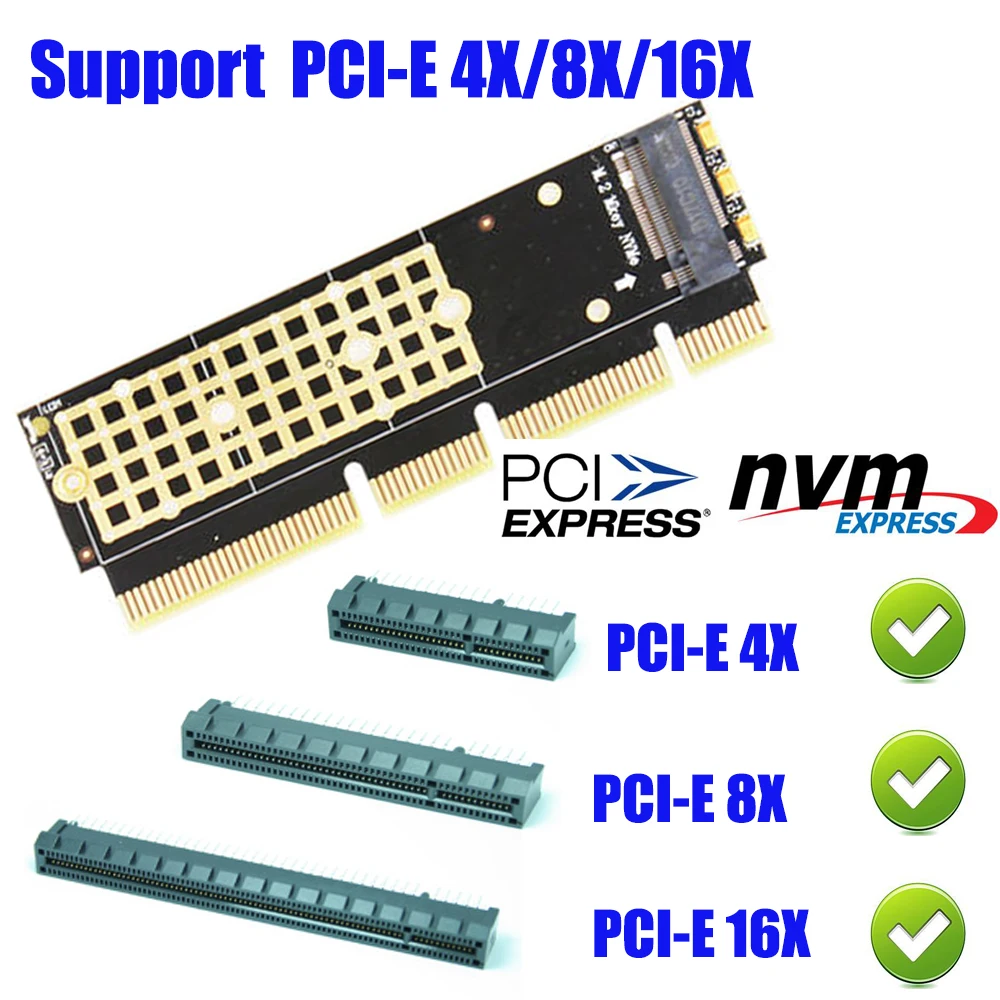 M.2 NGFF Накопитель SSD с протоколом NVME к PCI-E 3,0X4X8X16 адаптер M2 NGFF Key M PCI Express удлинитель для карты радиатор для 1U 2U сервера ПК