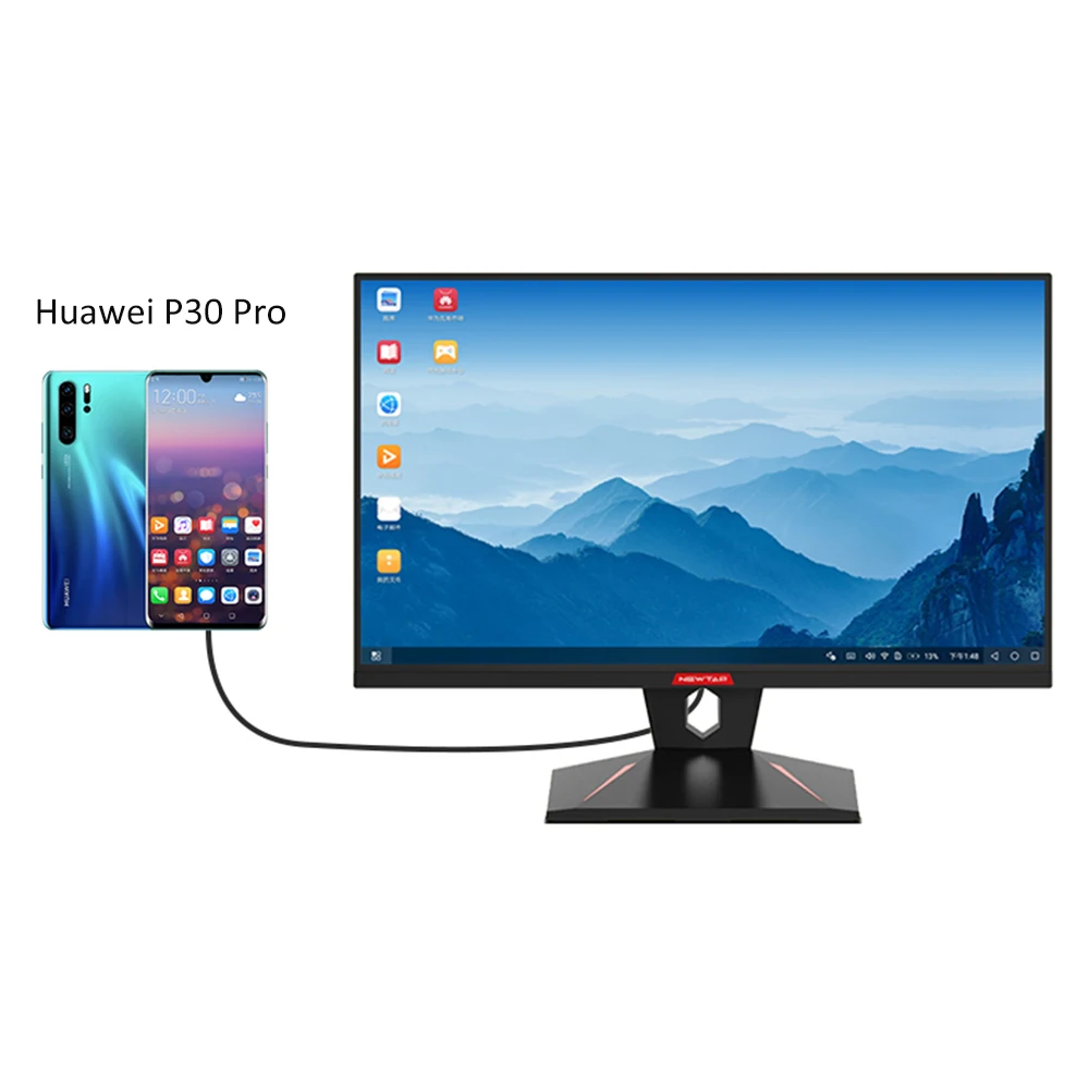 24 дюймов сенсорный монитор для Windows MacOS ПК ноутбук HDMI type-c ips сенсорный экран для huawei EMUI Honor samsung DEX htc razer телефон