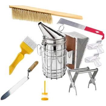 

Beekeeping Tools Kit 8Pcs-Beehive Smoker, Beekeeping Accessory -Bee Keeping Tool