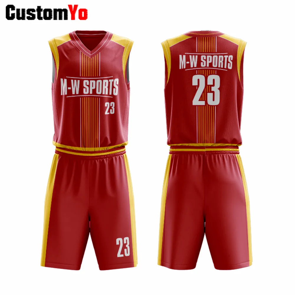 Профессиональная сублимированная Высококачественная Баскетбольная Униформа с V