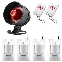 KERUI сирена, система сигнализации, установка, Простой Инфракрасный датчик, подключение, пульт дистанционного управления, набор для домашней безопасности