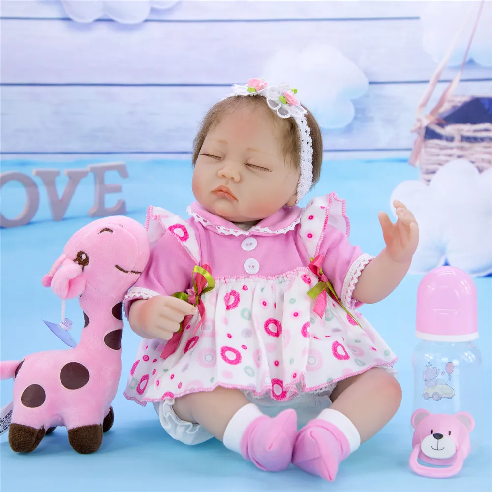 Реалистичная 17 дюймов игрушка bebe Кукла реборн 43 см мягкие силиконовые куклы bebe куклы объятия Жираф Menina Brinquedo детский подарок на день рождения