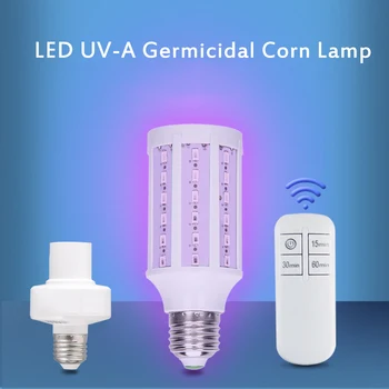 

E27 12W 60LED Germicidal Corn Lamp UV Disinfection Light Home Remote Control Mite Killing Lamp Intelligent UVC Sterilizer