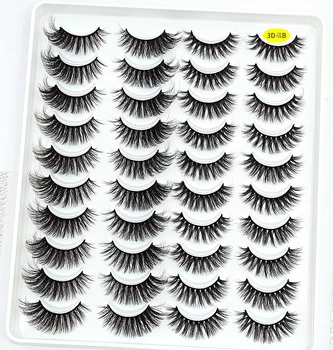 

HBZGTLAD NEW 20 Pairs 3D Soft Mink False Eyelashes Handmade Wispy Fluffy Long Lashes Natural Eye Extension Makeup Kit Cilios B