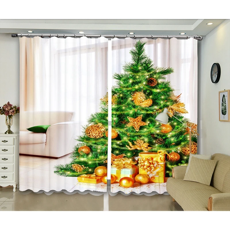 Merry Christmas специально размер и фотографии 3D печатные затемненные роскошные шторы для гостиной