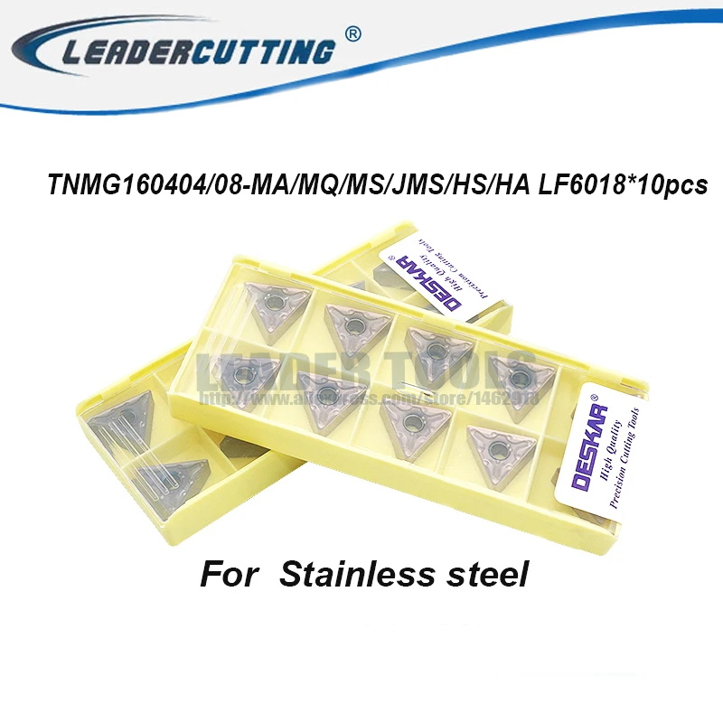 10PCS TNMG160408-MQ LF6018 CNC lathe carbide insert tool turning tool for metal