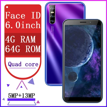 

9T Pro Quad Core Unlocked Cellphones 6.0" Big Screen Face ID Android Phone 4GB RAM 13 MP Camera Smartphones Wifi Mobile Phones
