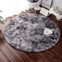 Пушистый круглый коврик ковры для гостиной Декор Искусственный мех ковер для детской комнаты длинные плюшевые ковры для спальни мохнатый ковер современный коврик