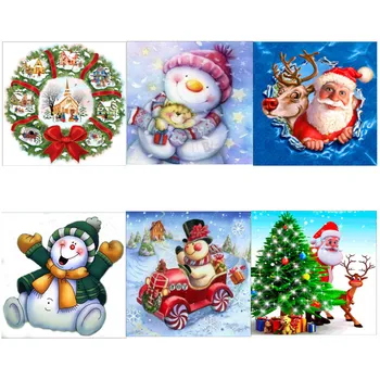 

Modern Home Decor Art Fashion 5D Full diamond Christmas Snowman Canvas Diamond Painting A Painting For The WallDecoration