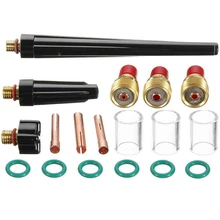 HHO-18Pcs Tig сварочный фонарь короткие газа объектив стеклянный патрубок Набор чашек для Wp-9/20/25 Tig сварочный фонарь Аксессуары для сварки и резки