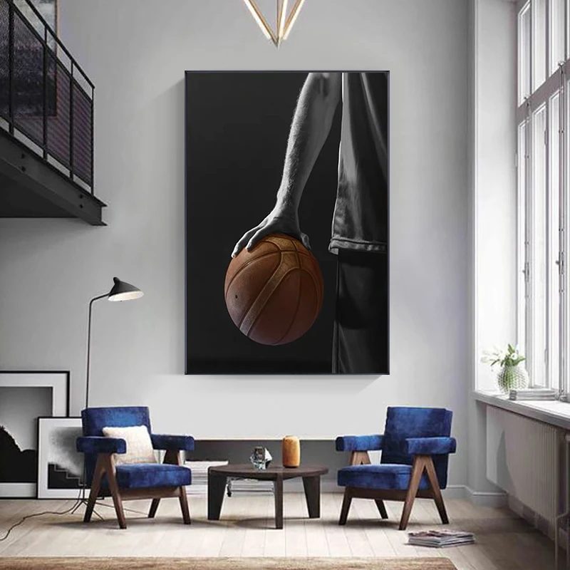 Modern Style Play Basketball Wall Art Canvas Painting Nordic Posters