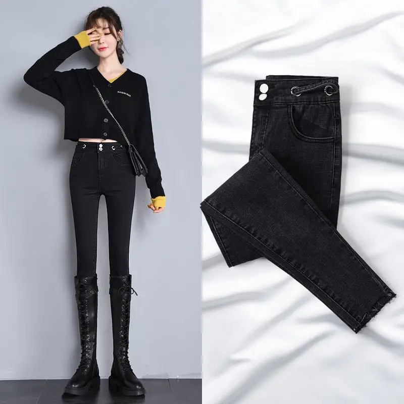 

Black Women to 2020 of New Style for Autumn and Winter High Waist Thin Stretch Skinny Skinny Pants Pencil Pants leggings Women
