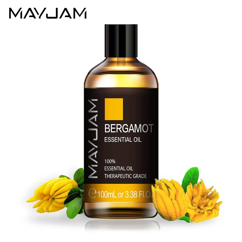 

MAYJAM 100ml Bergamot Essential Oil for Office Humidifier Diffuser Jasmint Vanilla Peppermint Lemon Sandalwood Plant Aroma Oil