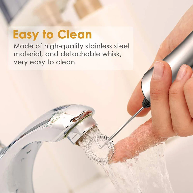 

Foam Milk Frother Electric DIY Machine Home USB Handheld Rechargeable Coffee Spring Whisks