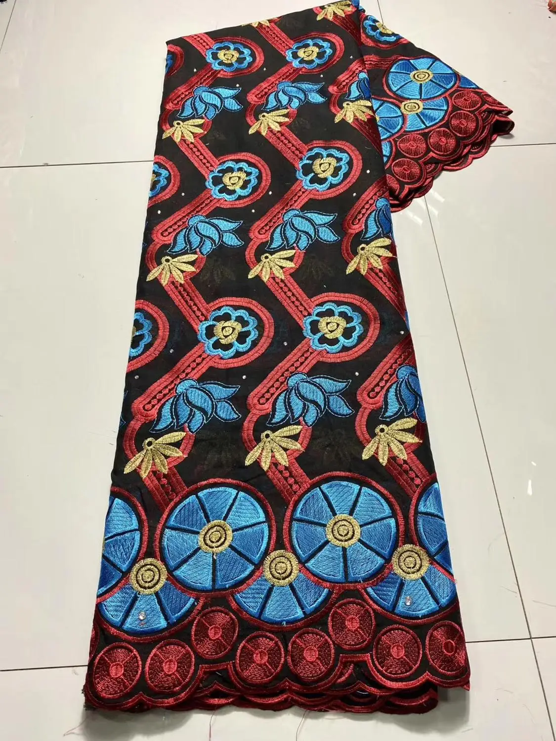 Мягкая ткань из Дубая 100% хлопка африканская кружевная наивысшего качества