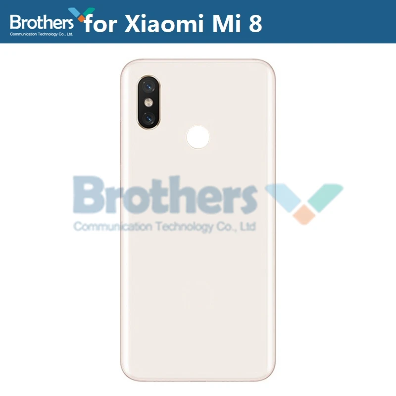 Корпус батареи для Xiaomi mi 8 mi 8 Батарейная дверь без или с объективом камеры стеклянная задняя крышка задний корпус для M1803E1A - Цвет: OriginalGold Glass
