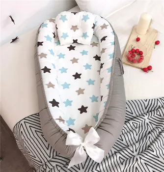 

Newborn prop bed Infant baby bed Portable Removable And Washable Baby Crib Bed Bionic Bed Cartoon Pillow baby Furniture