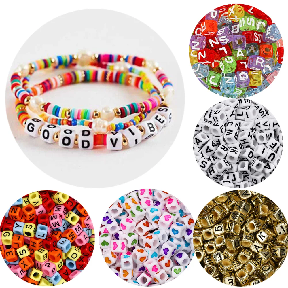 120Pcs/lot Mixed Letter Beads English Russian Alphabet Loose