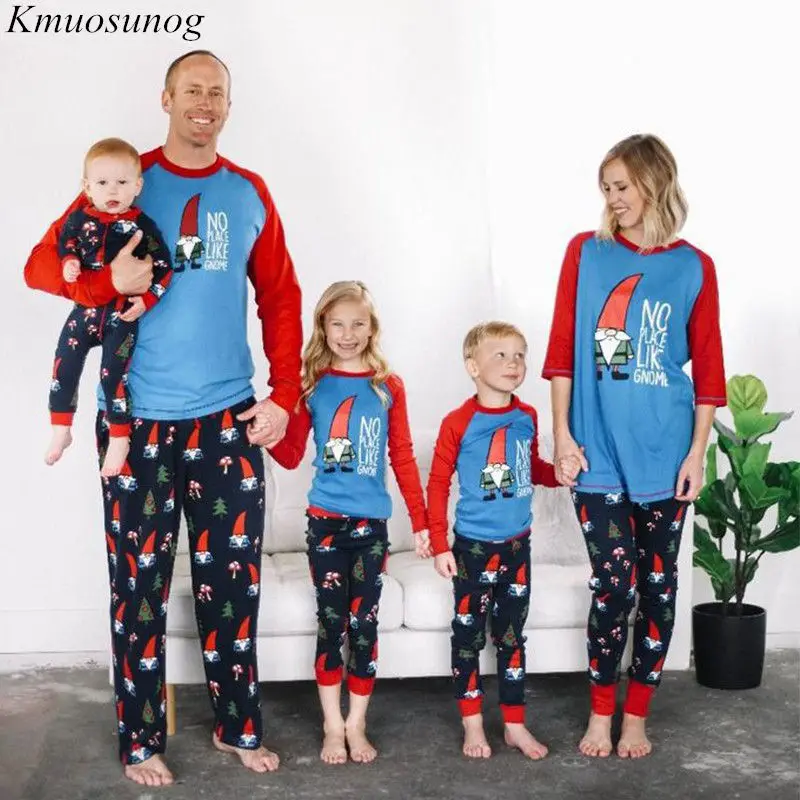 

Family Christmas Pajamas Autumn Winter Christmas Tree and Hats Printed Clothing Set Family Sleepwear Mommy and me clothes C0520