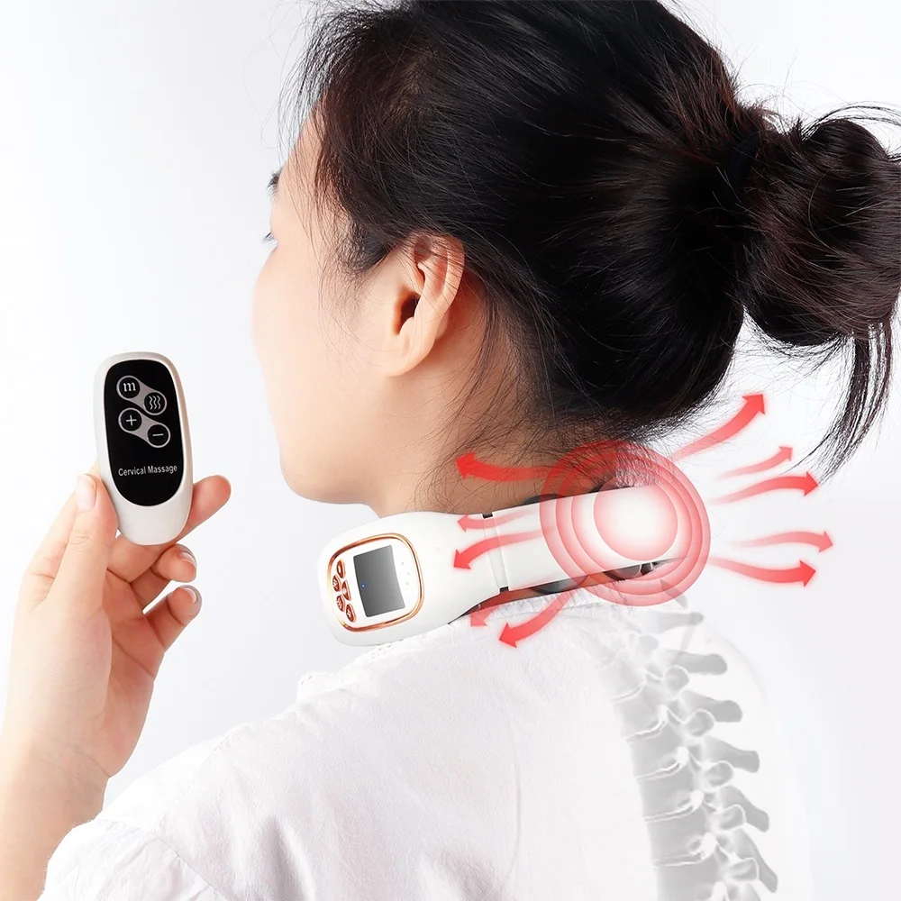 Купити TENS Pulse розумний масажер для шиї гарячий стиснення 4D масаж ...