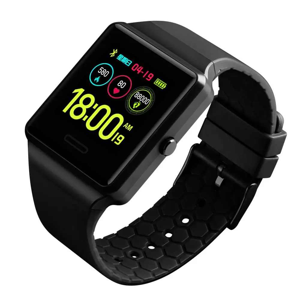 Смарт-часы, мужские часы SKMEI, брендовые Смарт-часы, роскошный браслет, кровяное давление, монитор сна, умные часы для Android IOS, часы для мужчин - Цвет: Black