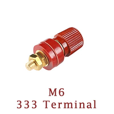 1Pcs M6 333 Red 1 шт. 6 мм 8 мм медные столбы 333 555 клеммные блоки Клеммы питания сварочный аппарат инверторный разъем - Цвет: 1Pcs M6 333 Red