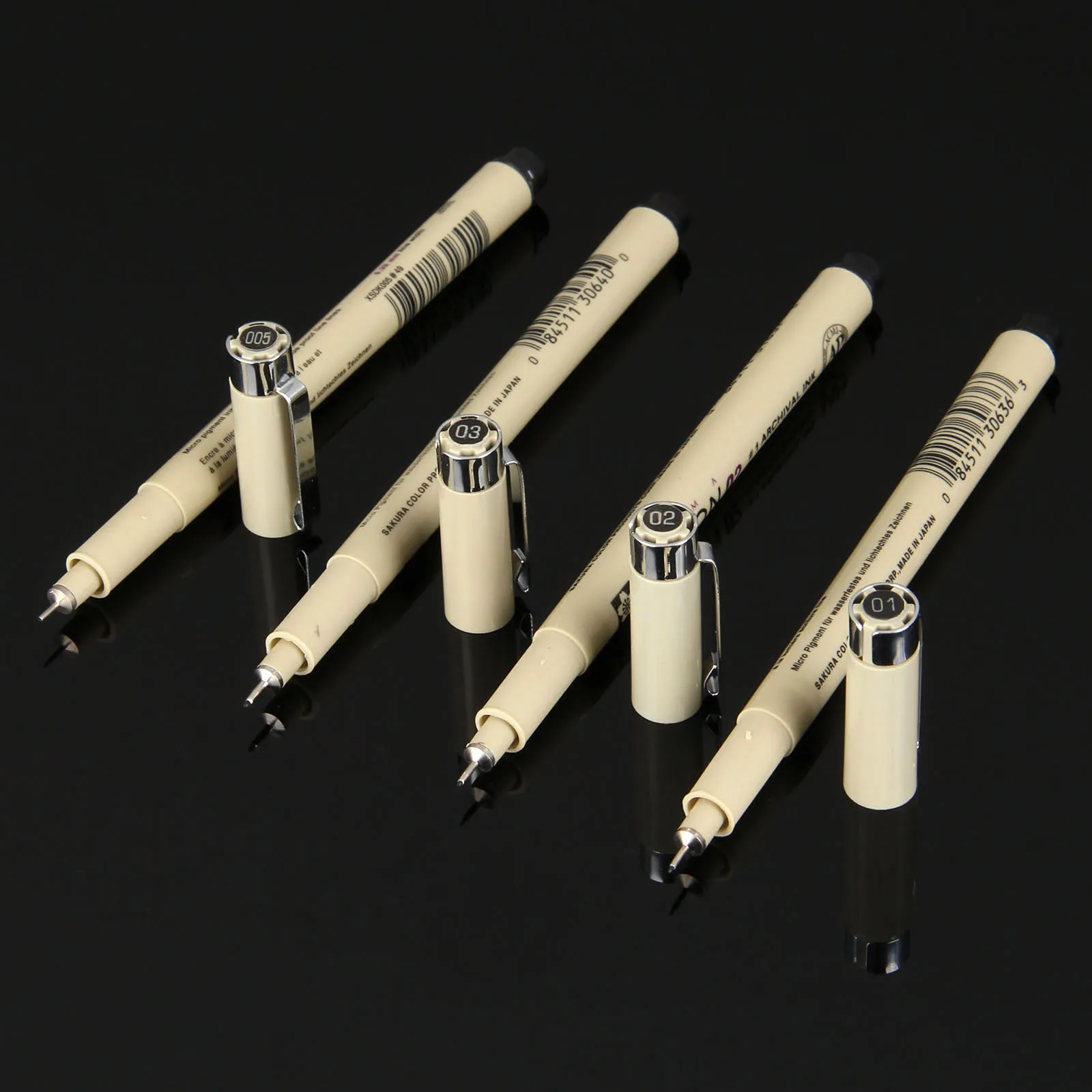 4pc Black Ink Fine Line Tip Inking Pens For Drawing Archival Ink Pen