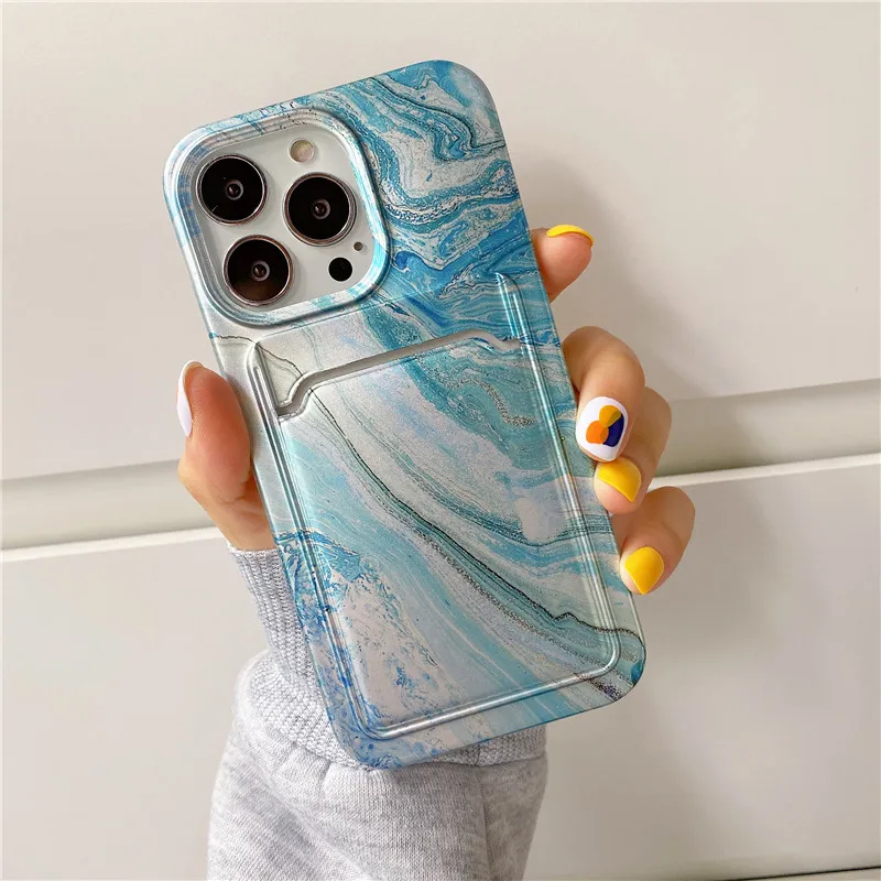 marble wallet phone case