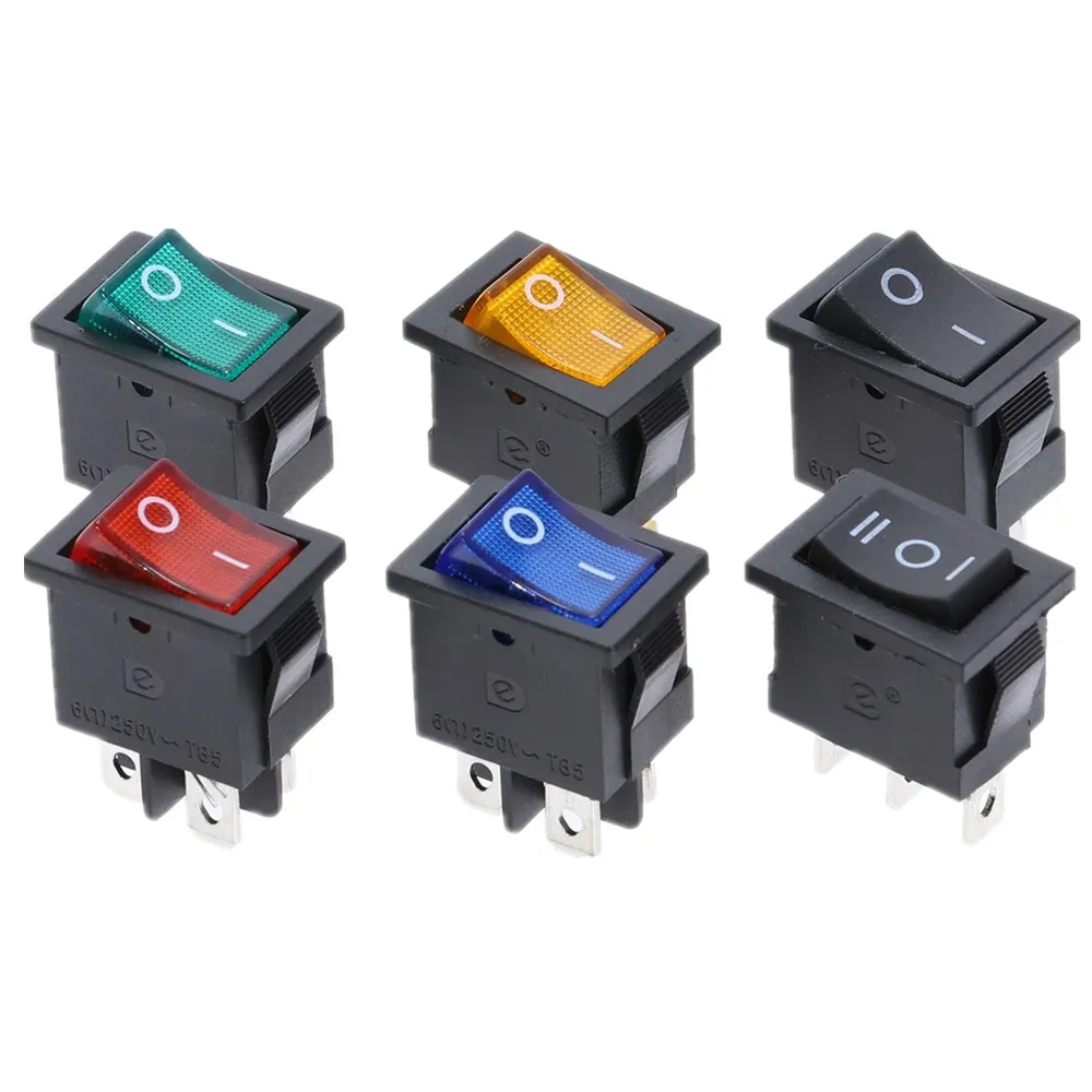 KCD1 3PIin 4Pin автомобильный кулисный переключатель 6A/10A 250В/125В AC ВКЛ-ВЫКЛ со