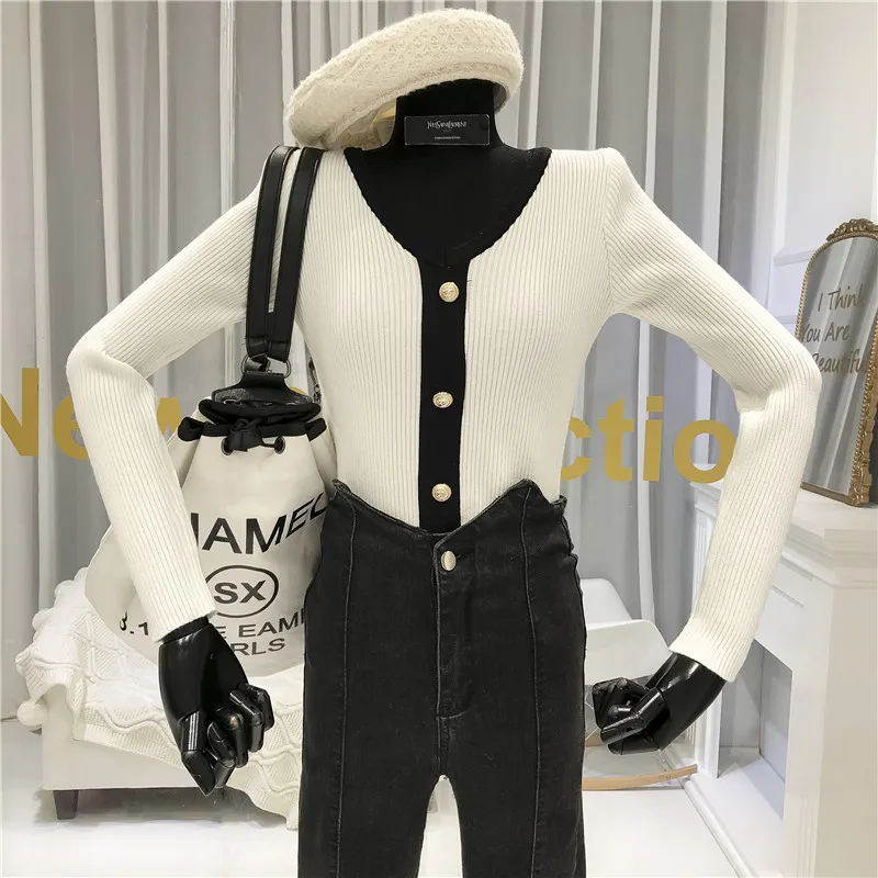 V-Neck Fashion Pullover High Street Slim Winter 2019 Womans Sweaters Jersey De Mujer Invierno Women's Free Knitted Sweater