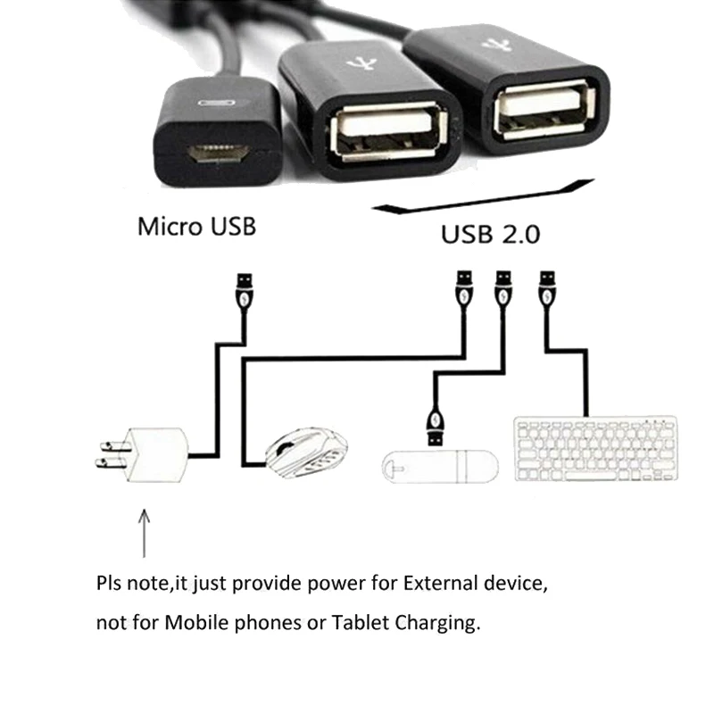 1 шт. 3 в 1 Micro USB 2,0 кабель адаптер Разъем питания зарядный концентратор для планшета