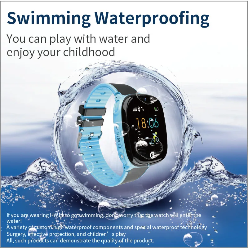  HW11 Smartwatch Child GPS Tracker SOS Smart Monitoring Positioning Waterproof Wearable Device Phone