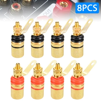 

8pcs Binding Post Speaker Terminal Banana Plug Socket Jack Connector 4mm Banana Speaker Jack Adapter Sockets