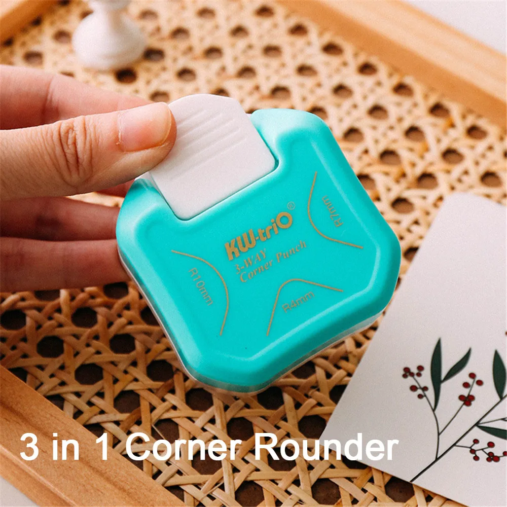 3 In 1 Plastic Punching Machine R4 R7 R10 Round Corner Trimmer DIY Card Paper Puncher Pattern Photo Cutter Scrapbooking Tool paper cutter paper punch hole punching tools paper craft punch circle hole punch corner cutter