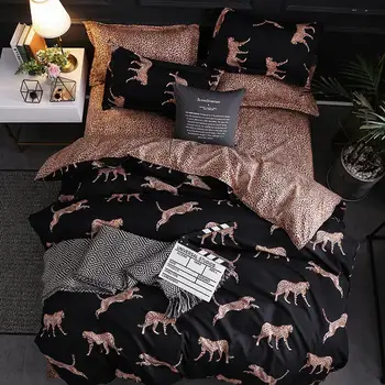 

35 Simple Bedclothes Quilt Cover Pillowcase Three-Piece Bedding Set With Pillow Case Single Double Comforter Black Duvet Cover