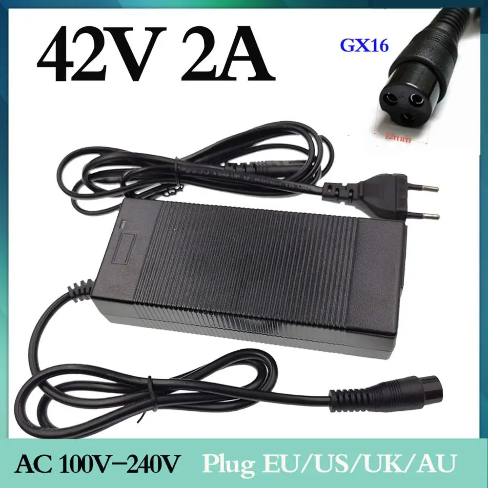 

42 в 2 а зарядное устройство Выходное напряжение 100-240 В для 36 В 2 а литиевого аккумулятора зарядное устройство 10 серий 36 в зарядное устройство