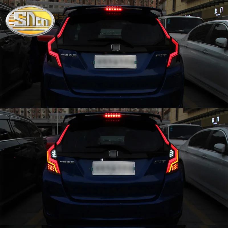 Rear Fog Lamp + Brake Light + Reverse + Dynamic Turn Signal Car LED Tail Light Taillight For Honda JAZZ FIT GK5 2014 - 2018