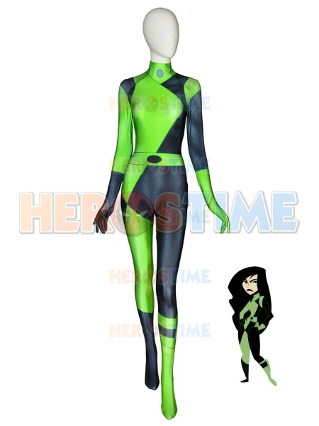 Shego/костюм для косплея, лайкра, 3D принт, Ким возможно, суперзлодей, супергерой, Zentai, боди, комбинезон для женщин, женщин, девушек