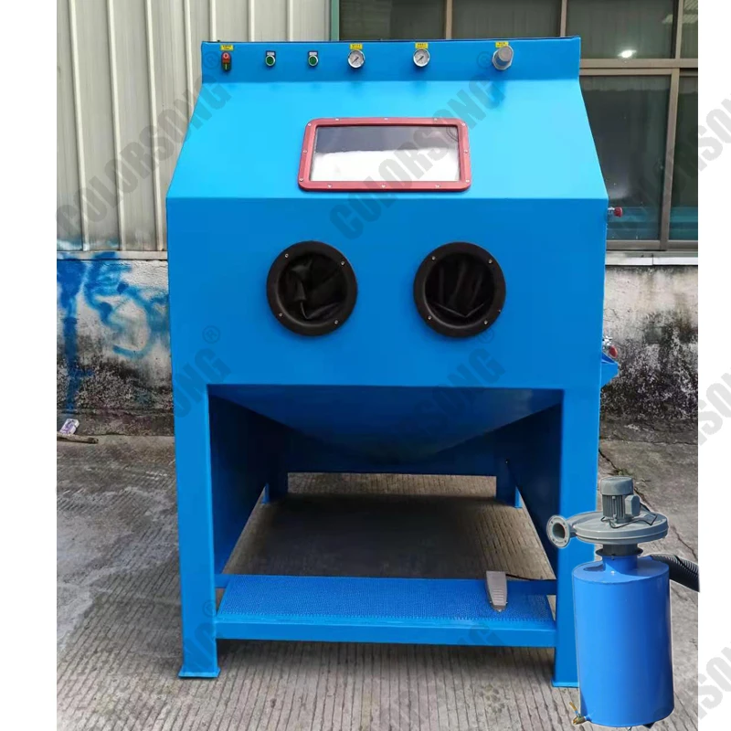 Stainless steel body dustless vatour grit blasting equipment Water sand machine wet sandblaster sandblasing cabinet |