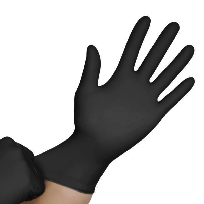 Guantes de nitrilo 100 unids/pack Wostar negro púrpura comida grado impermeable alergia libre desechable seguridad guantes de nitrilo