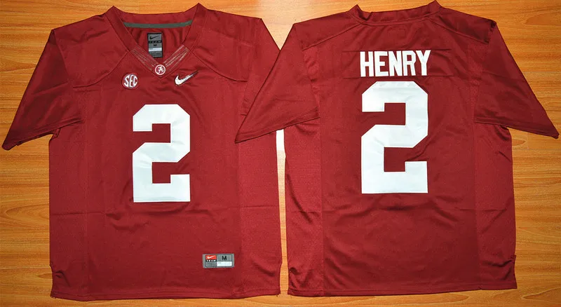 Красный Stitiched, Alabama Crimson Tide, Derrick Henry для мужской Джерси - Цвет: Красный
