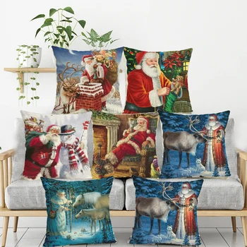 

New Year Christmas Decorations For Home 2020 Christmas Ornaments Navidad Frozen Party Decorative Wholesale Cushion Cover