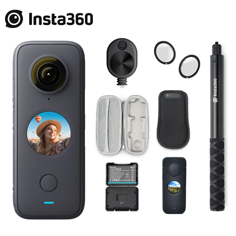 Insta360 One X2 Bundle 360 Action Camera 10M Waterproof Insta Pocket Underwater Helmet Pro Sport Cam | Электроника