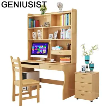 

Escritorio De Oficina Tavolo Office Standing Scrivania Ufficio Retro Wooden Desk Bedside Laptop Stand Table With Bookshelf