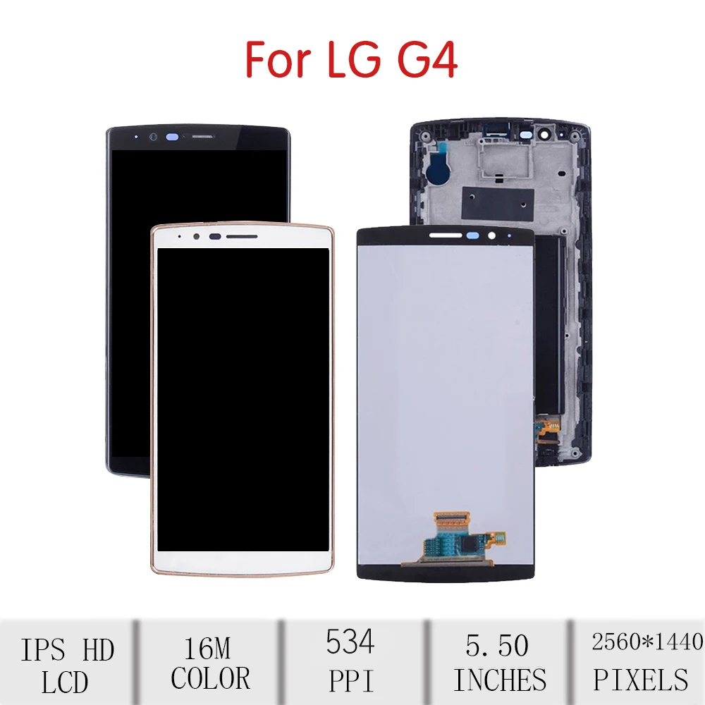 Для LG G4 lcd кодирующий преобразователь сенсорного экрана в сборе для LG G4 дисплей+ рамка Замена H815 H815TR H815P H812 LS991 US991