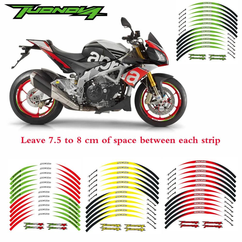 Новинка высокое качество 12 шт. подходит для колеса мотоцикла наклейка в полоску